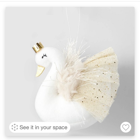 SWAN BALLET CHRISTMAS TREE ORNAMENT GOLD WINGS CROWN SEQUINS WONDERSHOP 2022 NWT - Picture 9 of 9